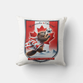 Canada Beaver Emblem Soccer Cup T-Shirt , Gift Kissen