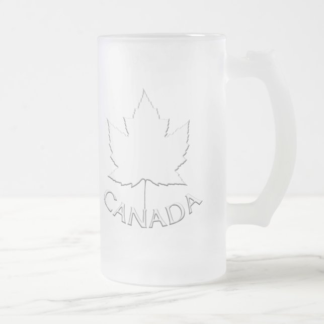 Canada Beer Mug Canada Maple Leaf Souvenir Glasses Mattglas Bierglas (Rechts)