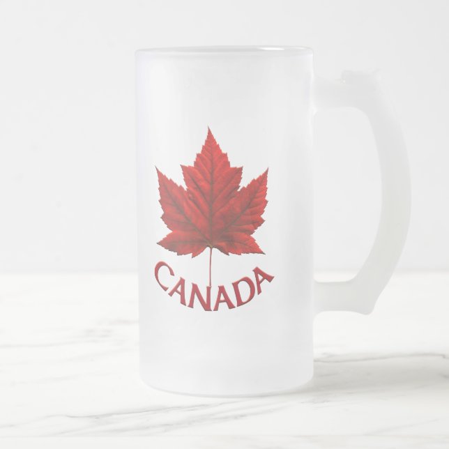 Canada Beer Mug Canada Maple Leaf Souvenir Glasses Mattglas Bierglas (Rechts)