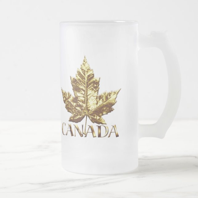 Canada Beer Mug Gold Medal Canada Souvenir Glasses Mattglas Bierglas (Rechts)