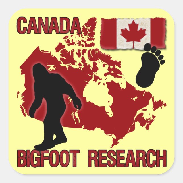 Canada Bigfoot Research Quadratischer Aufkleber (Vorderseite)