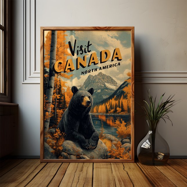 Canada Black Bear Vintage Travel Poster (Von Creator hochgeladen)