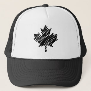 Canada Black Sketch Stylish Maple Leaf Truckerkappe