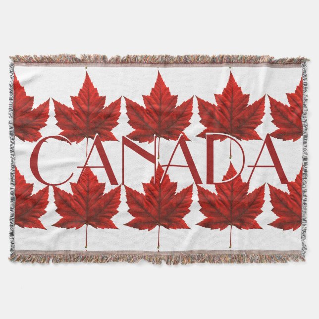 Canada Blanket Canada Maple Leaf Souvenir Throw Decke (Vorderseite)
