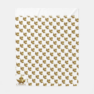 Canada Blanket Gold Canada Maple Leaf Blanket Fleecedecke