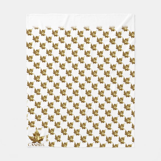 Canada Blanket Gold Canada Maple Leaf Blanket Fleecedecke (Vorderseite)