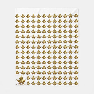 Canada Blanket Gold Canada Maple Leaf Blanket Fleecedecke