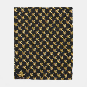 Canada Blanket Gold Canada Maple Leaf Blanket Fleecedecke
