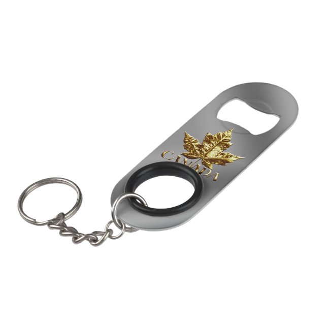 Canada Bottle Opener Custom Gold Canada Souvenirs Mini Flaschenöffner (Vorderseite Schrägansicht)