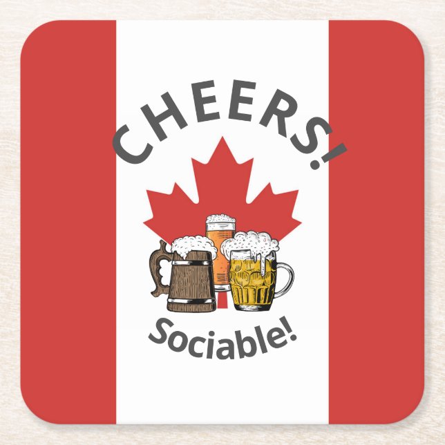 CANADA Canadian Beer Rechteckiger Pappuntersetzer (Vorderseite)