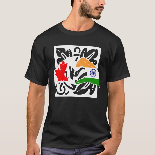 Canada Canadians India Indian Mixed DNA Flag T-Shirt (Vorderseite)