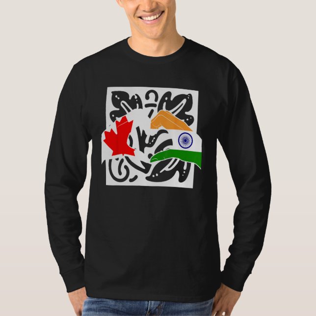 Canada Canadians India Indian Mixed DNA Flag T-Shirt (Vorderseite)