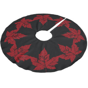 Canada Christmas Tree Skirt Cool Canada Maple Leaf Polyester Weihnachtsbaumdecke