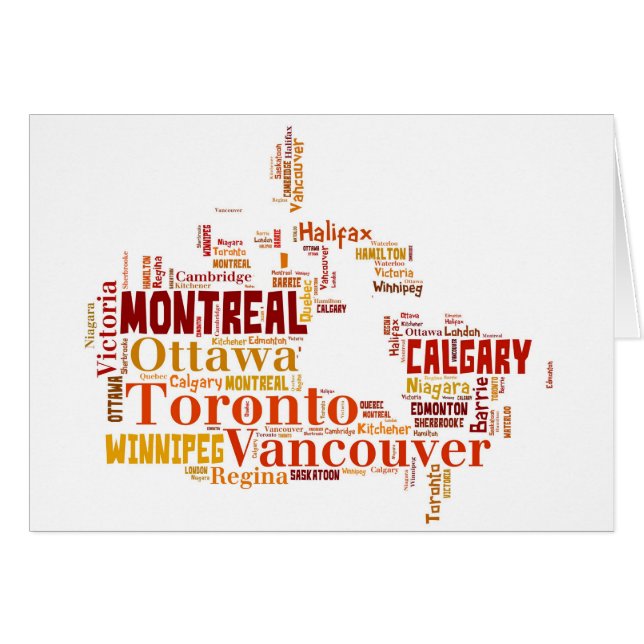 Canada Cities Word Art (Vorderseite (Horizontal))