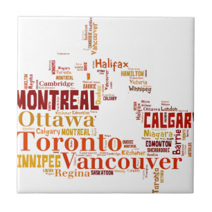 Canada Cities Word Art Fliese