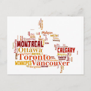 Canada Cities Word Art Postkarte