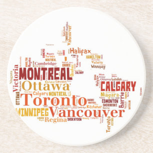 Canada Cities Word Art Sandstein Untersetzer