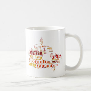 Canada Cities Word Art Tasse