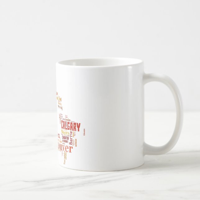 Canada Cities Word Art Tasse (Rechts)
