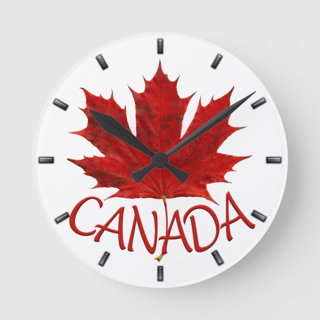 Canada Clock Canada Flag Souvenir Wall Clocks Gift Runde Wanduhr (Vorderseite)