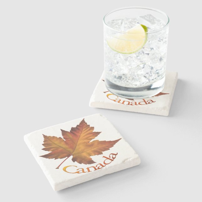 Canada Coasters Marble Canada Maple Leaf Coasters Steinuntersetzer (Seitenansicht)