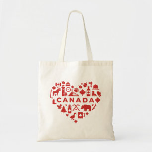 Canada Collage Heart Tote Bag Tragetasche