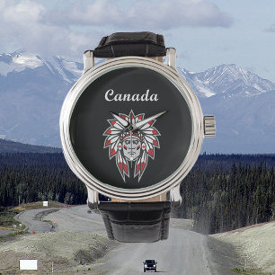 Canada Colorful Native Amerikanische Ureinwohner C Armbanduhr