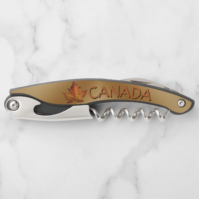 Canada Corkschraube Custom Maple Leaf Flasche Open Kellnermesser (Vorderseite)