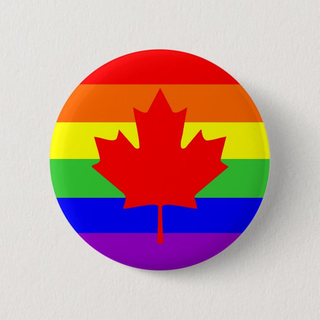 Canada Country Gay stolze Regenbogenflagge Button (Vorderseite)