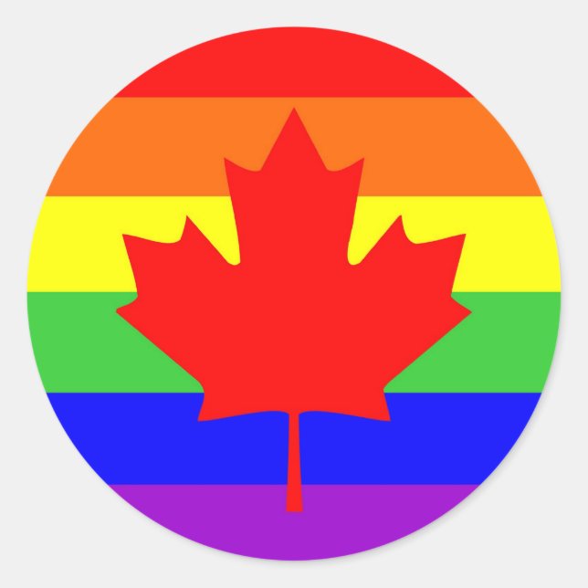 Canada Country Gay stolze Regenbogenflagge Runder Aufkleber (Vorderseite)