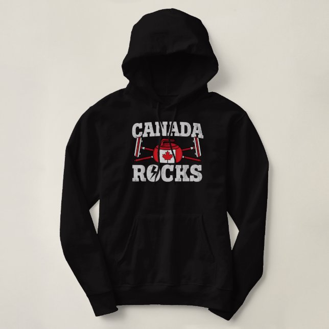 Canada Curling Broom Winter Eis Sports Canadian Fl Hoodie (Design vorne)