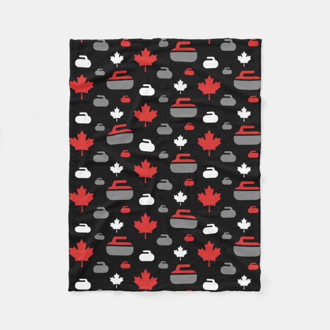 Canada Curling Rocks Fleece Blanket (benutzerdefin (Vorderseite)