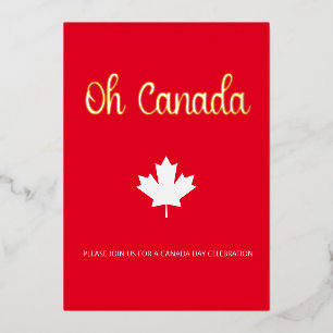 Canada Day BBQ Sommerparty Foto Gold Folieneinladung