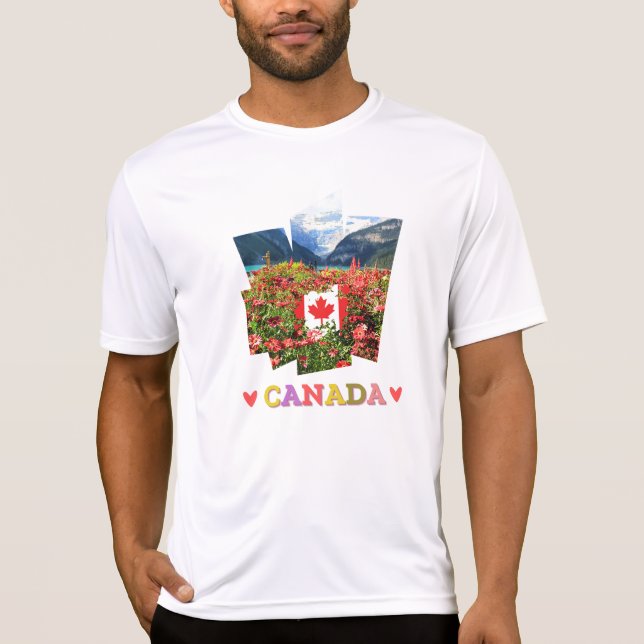 Canada Day Lake Louise Rocky Mountains Blume T-Shirt (Vorderseite)