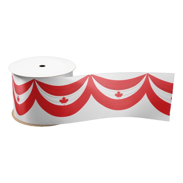 Canada Day Maple Leaf | Stripes Celebration Satinband (Spule)