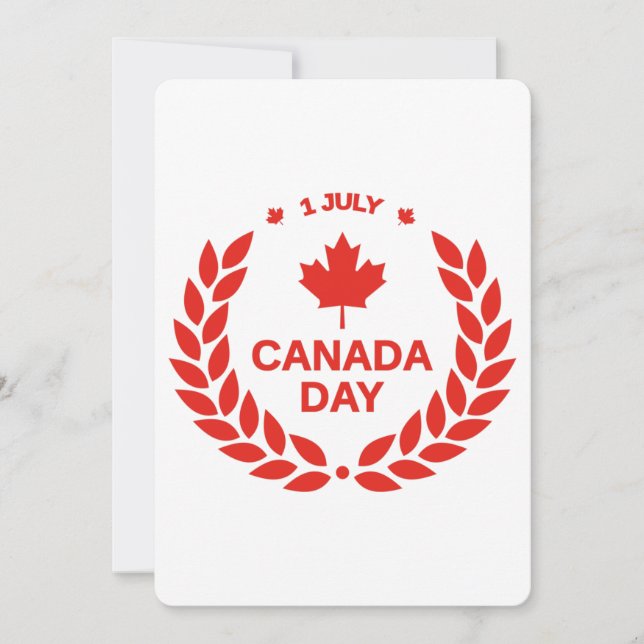 Canada Day Wreath Flat Grußkarte Einladung (Vorderseite)