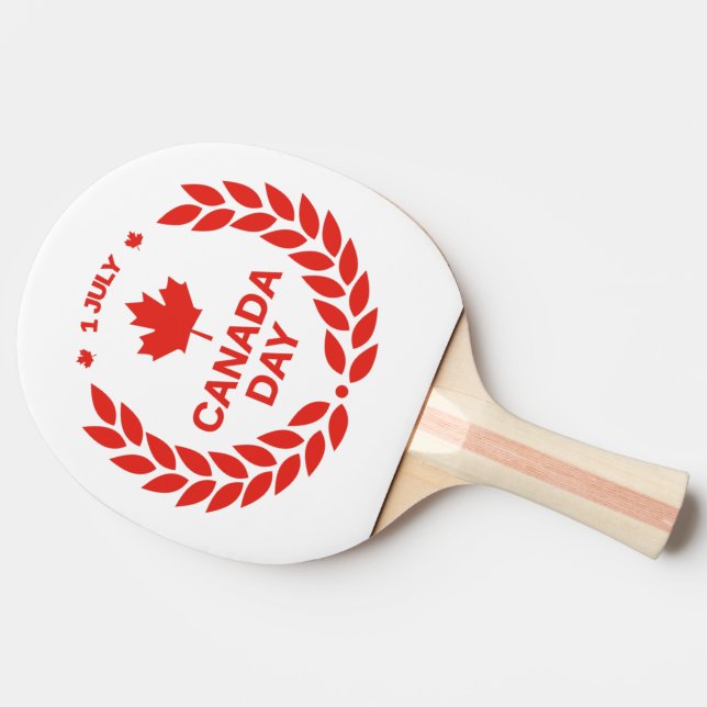 Canada Day Wreath Ping Pong Paddle Tischtennis Schläger (Seitenansicht)