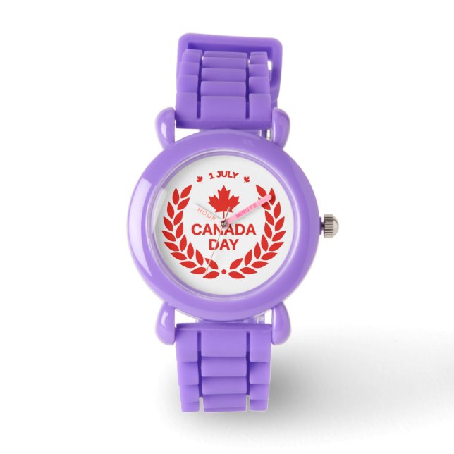 Canada Day Wreath Watch Armbanduhr (Vorderseite)