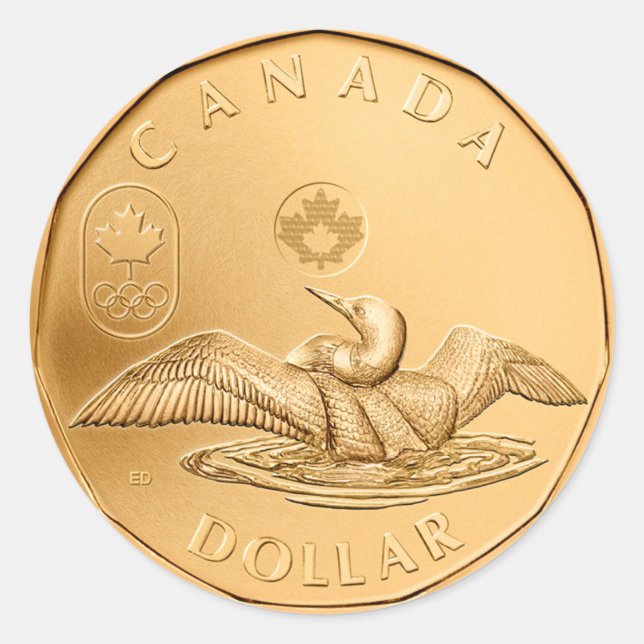 Canada Dollar Classic Round Sticker (Vorderseite)