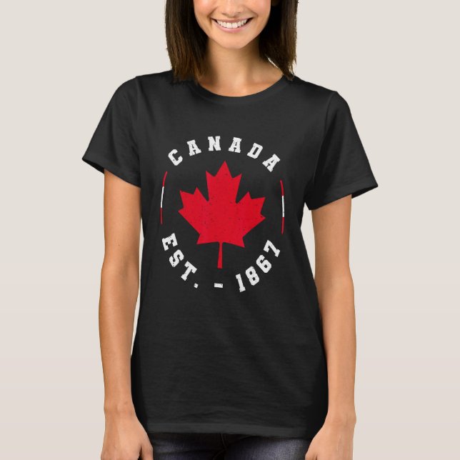 Canada Est 1867 Canadian Maple Leaf T-Shirt (Vorderseite)