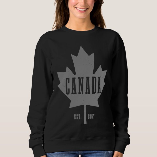Canada Est 1867 Maple Leaf Canadian Flag Pride Roo Sweatshirt (Vorderseite)
