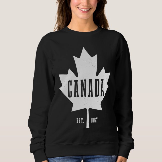 Canada Est 1867 Maple Leaf Canadian Flag Pride Roo Sweatshirt (Vorderseite)