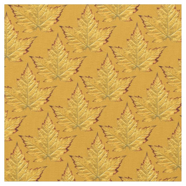 Canada Fabric Maple Leaf Fabric Yellow Fabric Stoff (Nahaufnahme)