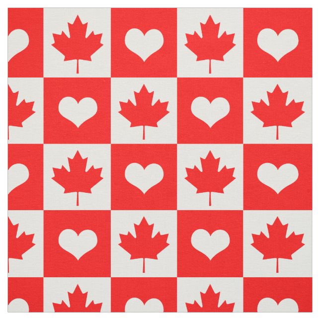 Canada Fabric & Maple Leaf, Herz/Kanadische Flagge Stoff (Muster)