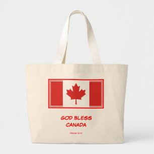 CANADA FLAG   Ahornleaf   Gott segne   Kanadierin Jumbo Stoffbeutel