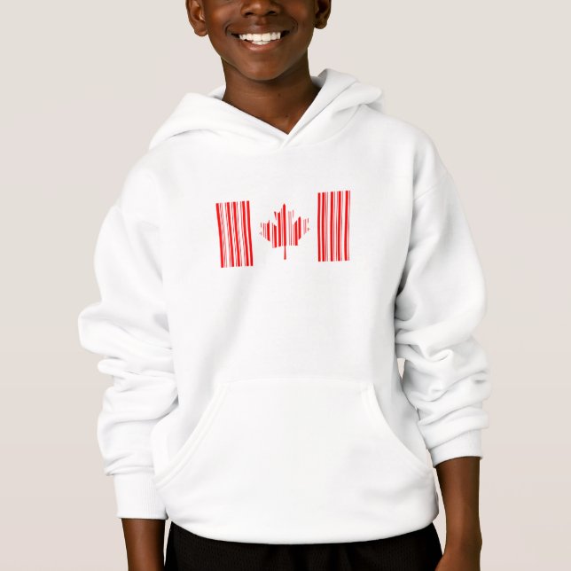 CANADA FLAG BAR CODE Kanadischer Strichcode Hoodie (Vorderseite)