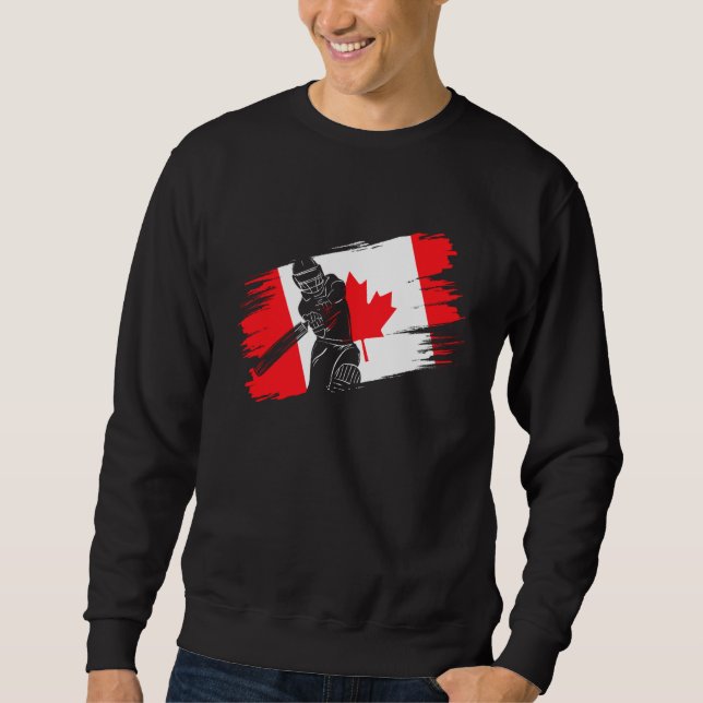 Canada Flag Canada Cricket Fan Player Coach Umpire Sweatshirt (Vorderseite)