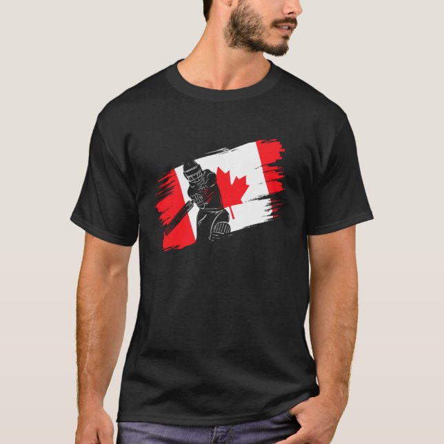 Canada Flag Canada Cricket Fan Player Coach Umpire T-Shirt (Vorderseite)