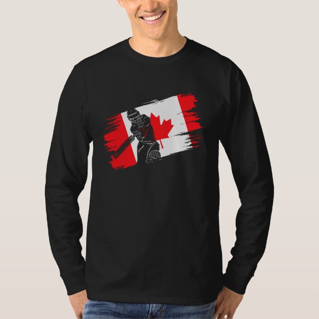 Canada Flag Canada Cricket Fan Player Coach Umpire T-Shirt (Vorderseite)