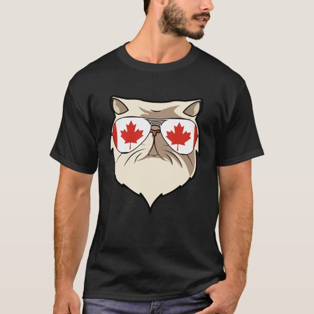 Canada Flag Canadian Persian Cat Sunglasses T-Shirt (Vorderseite)